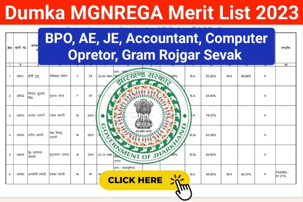 Dumka MGNREGA Merit List 2023