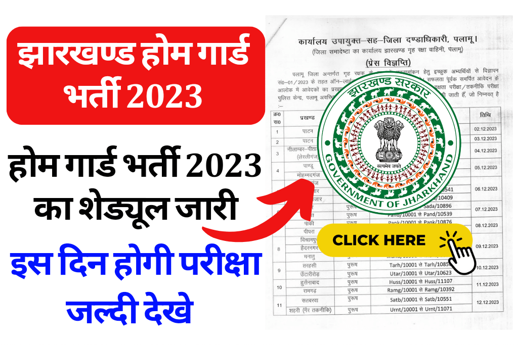 Jharkhand Home Guard Exam Date 2023