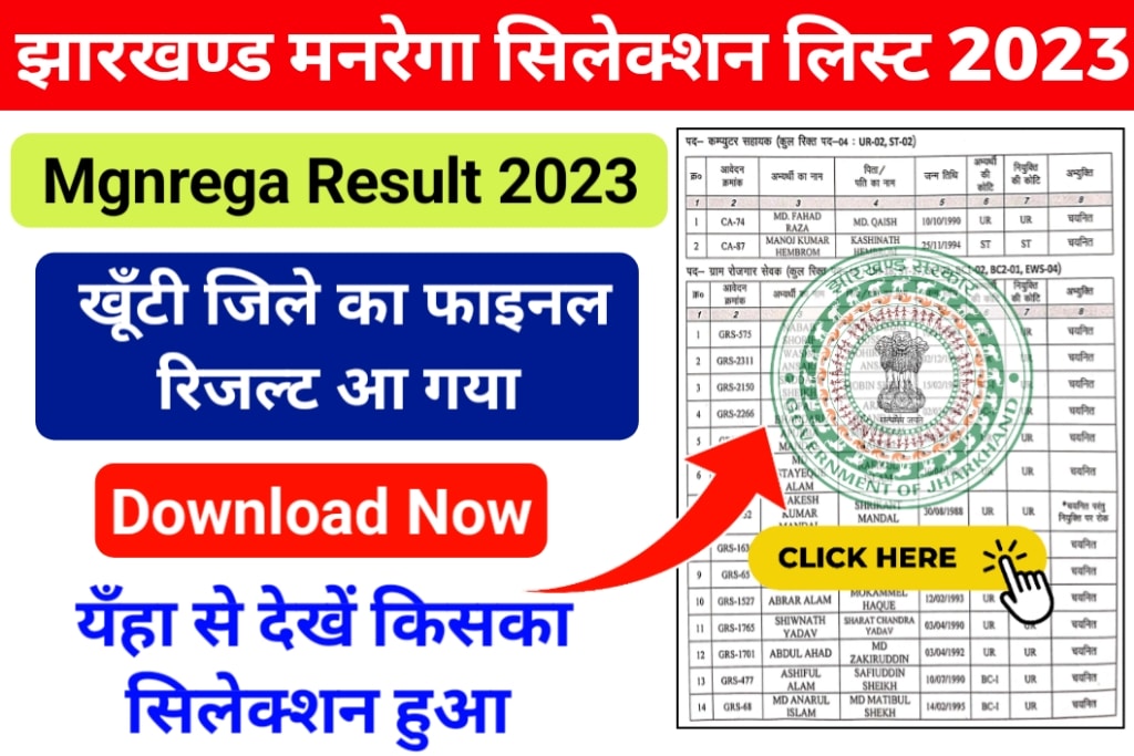 Khunti MGNREGA Final Selection List 2023