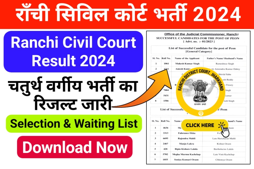 Ranchi Civil Court Result 2024